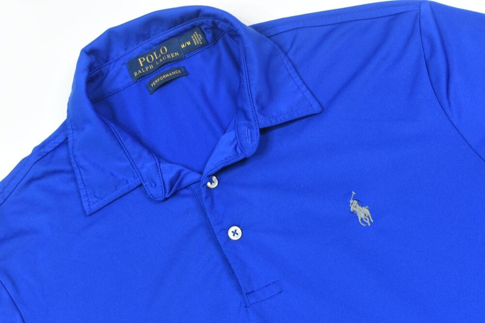 Polo Ralph Lauren Performance Polo Shirt Mens Medium Blue Short Sleeve Golf